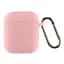 Силіконовий чохол для навушників Apple AirPods 2, Hang Case, рожевий, ультратонкий захисний кейс товщиною 2 мм, захист від подряпин, пилу та ударів, компактний, з карабіном для кріплення, ArmorStandart (ARM59688) - мініатюра 1