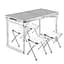 Стол раскладной туристический для пикника Voltronic YT34285 Silver с 4 тканевыми стульями 120x60x70 см. - миниатюра 1