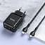 Сетевое зарядное устройство Hoco 1USB + Type-C N5 PD20W+QC3.0 3A Black + Cable Type-C to Lightning - миниатюра 3