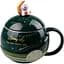 Чашка керамічна Happy Life Космонавт з кришкою та ложкою зелена 400 мл HP877GR - мініатюра 1