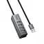 USB-хаб Hoco HB1A 4-in-1 converter(USB to USB2.0*4) Gray - мініатюра 1