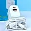 Зарядний пристрій Celebrat C-H3 Type C + USB QC3.0 20W Charger White + Type-C Cable - мініатюра 2