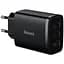 Мережевий зарядний пристрій Baseus Compact Charger 3U 17W 3USB Black (CCXJ020101) [74463] - мініатюра 1