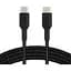 Кабель Belkin USB-C > USB-C заряджання/синхронізації 1м, 60Вт, Type-C, плетений, чорний teh0013650 - мініатюра 1