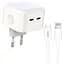Зарядное устройство XO QC 3.0 L102 35W/2 USB-C + cable Lightning NB113 White (XO-L102i-WH) - миниатюра 1