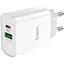 Мережевий зарядний пристрій Hoco C80A Plus USB-A/USB-C 20W White (779885) [124885] - мініатюра 1