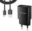 Сетевое зарядное устройство AWEI C-831T Travel charger + TypeC Cable 1USB 2.1A Black - миниатюра 1