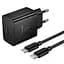 СЗУ Hoco N77 Star PD45W (1USB-C) + кабель Type-C to Type-C Black - миниатюра 6