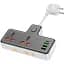Мережевий подовжувач Hoco AC12A Reise 2-Position Expansion Socket (PD30W/1C3A)Black - мініатюра 1