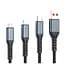 Дата кабель USB 2.0 AM to Lightning + Micro 5P + USB-C 1.2m 100W nylon black XoKo (SC-3100) - мініатюра 2