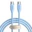 Кабель Baseus Jelly Liquid Silica Gel Fast Charging Data Type-C to Type-C100W 1.2m CAGD030003 Blue - мініатюра 1
