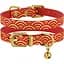 Ошейник для кошек BronzeDog Barksi Classic Море кожаный одинарный с золотым тиснением 2XS 18-25х1 см красный - миниатюра 3