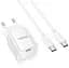 Мережевий зарядний пристрій Hoco C146A Charm single port PD20W charger set(Type-C to Type-C)(EU) Білий - мініатюра 1