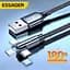 Кабель Essager Universal USB Type-A to USB Type-C 180 Rotate 3A 2 м Black (EXCT-WXA01) - миниатюра 2