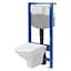 Комплект инсталляция Cersanit Aqua 50 QF + унитаз Cersanit Carina CleanOn с сиденьем duraplast Soft Close S701-816 - миниатюра 1