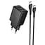 СЗУ Hoco N71 Nuevo PD30W+QC3.0 (1USB-A/1C) + кабель Type-C to Type-C Black - миниатюра 1