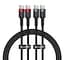Кабель Baseus Cafule Series Cable Type-C to Type-C 100W 2m 2pcs P10318306003-01 Red Black+Grey Black - мініатюра 2
