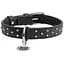 Ошейник для собак Waudog Glamour, кожаный, со стразами, с QR паспортом, L, 30-39х2 см, черный - миниатюра 1