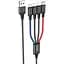 Кабель Hoco X76 4 in 1 Super charging cable iP + iP + Type-C + Micro Чорний - мініатюра 1