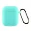 Силіконовий чохол для навушників Apple AirPods 2, Hang Case, бірюзовий, ультратонкий захисний кейс товщиною 2 мм, захист від подряпин, пилу та ударів, компактний, з карабіном для кріплення, ArmorStandart (ARM59686) - мініатюра 1