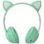 Детские наушники Cat MZ-023 Bluetooth RGB подсветка FM microSD с кошачьими ушками зеленый - миниатюра 2