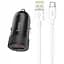 Автомобільний зарядний пристрій 1 USB Hoco Z32A QC3.0 Black + USB Cable Type-C - мініатюра 1