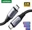 Кабель Ugreen US355 USB Type-C to USB Type-C 100W Gen2 5A з алюмінієвим корпусом та обплетенням 1 м чорний 80150 - мініатюра 2