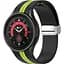 Браслет Cls-line для Samsung Galaxy Watch 5 - черно-зеленый ширина крепления 20мм силикон Watchbands (W15-8WB12317561) - миниатюра 1