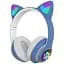 Беспроводные детские наушники Cat Ear STN-28 Bluetooth с кошачьими ушками светящимися синие - миниатюра 2