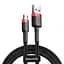Дата кабель USB 2.0 AM to Micro 5P 1.0m Cafule 2.4A red+black Baseus (CAMKLF-B91) - мініатюра 1