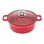 Керамическая кастрюля круглой формы с крышкой, 1.88 л, S&T Красный 87671 - миниатюра 1