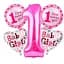 Набір фольгованих кульок "Baby Girl 1st Birthday" 5 шт святкові декорації - мініатюра 1