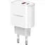 Сетевое зарядное устройство Euroelectric USB-A+Type-C 18W, 20W QC3.0 белое (100) - миниатюра 2