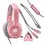 Накладні навушники Onikuma Gaming CAT with LED K9 7.1, USB, 2x3.5mm, 2.2m, pink - мініатюра 10