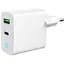 Зарядное устройство Gembird 1xUSB-A + 1 Type-C (PD20Вт + QC3.0 18Вт) white (TA-UC-PDQC20L-W-01) - миниатюра 1