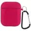 Силіконовий футляр з мікрофіброю для навушників Airpods 1/2 Червоний / Rose Red - мініатюра 1