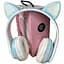 Навушники бездротові Opt-Top Cat ear В39М FM-радіо MicroSD Bluetooth з вушками та підсвічуванням блакитні (1756375771) - мініатюра 6