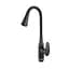 Смеситель для кухни Plamix Cezar-011-B Set Matte Black Refl.Black с силиконовым изливом, с подводом PM0719, Черный матовый - миниатюра 6