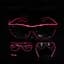 Очки светодиодные Leds прозрачные El Neon ray pink неоновые - миниатюра 2