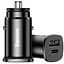 Автомобільний зарядний пристрій Baseus Square Metal 2USB + Type-C QC CCALL-AS01 Black - мініатюра 1