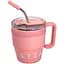 Термокружка Coffee & Tea 480 мл с трубочкой и двойным открыванием, розовый Yiwu HP-14-23P - миниатюра 2