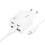 СЗУ Hoco N55 Fundador PD20W four-port (2USB-A/2C) + кабель Type-C to Lightning White - миниатюра 2