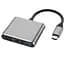 Перехідник адаптер 3в1 із Type-C на HDMI, USB, USB-C / Конвертер Full HD, 1080p, 4K, 2K, UHD  - мініатюра 1