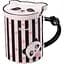 Чашка керамічна Happy Life The Panda з блюдцем та ложкою в смужку 350 мл HPCY8369ST - мініатюра 1