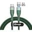 Кабель магнитный с быстрой зарядкой Elough 13/7 Contact 3 A, Type C - Type C/Micro USB, 0.5 м, плоский коннектор, зеленый (13802) - миниатюра 1