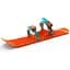 Санки-лыжа Plastkon OneFoot Miniski оранжево-голубая (49653) - миниатюра 3