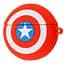 Силіконовий футляр Marvel & DC series для навушників AirPods 1/2 + кільце Капітан Америка / Червоний - мініатюра 2