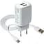 Зарядний пристрій XO L35D 2.1A/2USB + Type-C Cable White - мініатюра 1