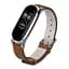 Шкіряний ремінець MiJobs для фітнес-браслета Xiaomi Mi Band 3 и 4 Type C коричневий, тримач - сріблястий - мініатюра 3