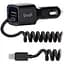 Автомобильное зарядное устройство BUDI Car charger Blue Led Lightning 1.2 m + 1USB 2.4A Black - миниатюра 2